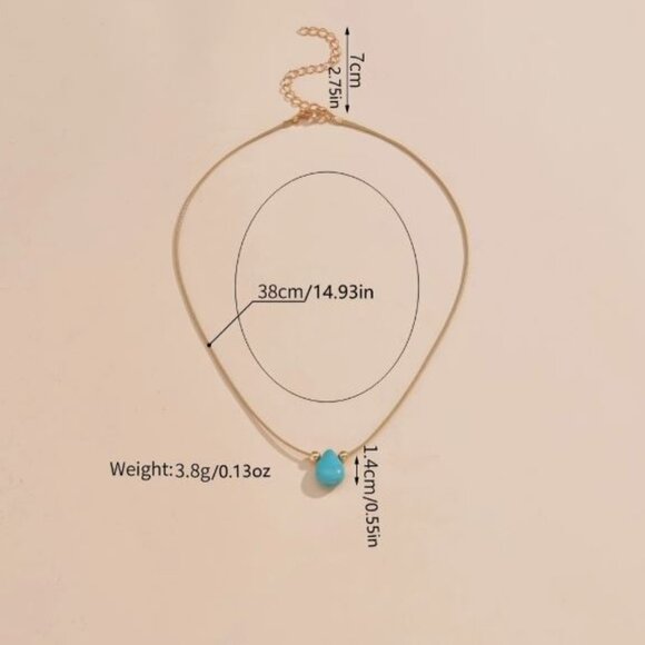 NEW Carlee Boho Delicate Turquoise Beaded Pendant Necklace - Picture 4 of 6